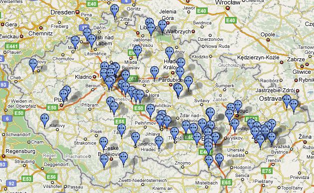 - Mapa dobjecch mst pro elektromobily v R. -